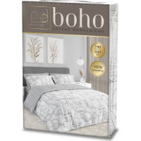 Posteľné obliečky BOHO Písmená - 140x200 cm - bavlnený satén