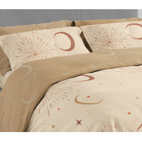 Posteľné obliečky BOHO Hviezdy - 160x200 cm - bavlnený satén