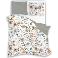 Posteľné obliečky BOHO Kvety - 220x200 cm - bavlnený satén