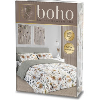 Posteľné obliečky BOHO Kvety - 220x200 cm - bavlnený satén