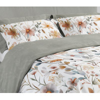 Posteľné obliečky BOHO Kvety - 220x200 cm - bavlnený satén