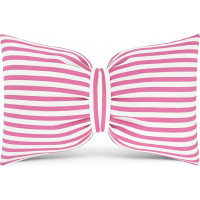 Dekoračný vankúš GLAM 30x50 cm - biele/ružové pruhy