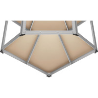 Rohový policový regál - 5 políc - 180x70x40 cm - strieborný