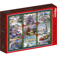 ALIPSON Štvorcové puzzle Vianočný deväťštvorec 1000 dielikov