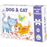 DOHÁNY Podlahové obrysové puzzle Psík a mačička 12 dielikov