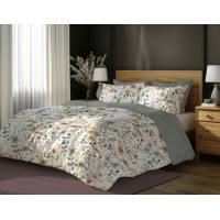 Posteľné obliečky BOHO Kvety - 160x200 cm - bavlnený satén