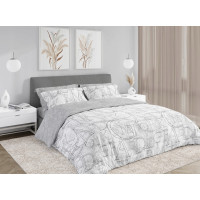 Posteľné obliečky BOHO Písmená - 140x200 cm - bavlnený satén