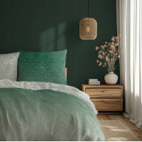 Saténové obliečky MILAGRO VERDE Ombre orient - biele / zelené - 220x200 cm