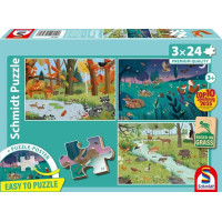 SCHMIDT Puzzle Lesné a lúčne zvieratá 3x24 dielikov