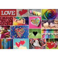 BLUEBIRD Puzzle Koláž - Láska vo farbách 1000 dielikov