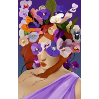 RAVENSBURGER Puzzle Moment: Kvetinová hlava Fialka 200 dielikov