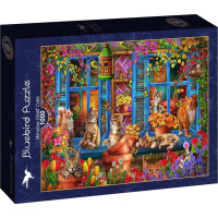 BLUEBIRD Puzzle Parapet s mačkami 1000 dielikov