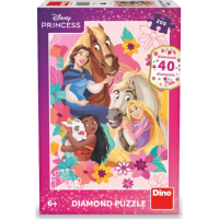 DINO Puzzle s drahokamami Princezné so zvieratkami 200 dielikov