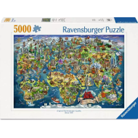 RAVENSBURGER Puzzle Svet na mape 5000 dielikov