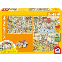 SCHMIDT Puzzle Zábava v Zoo 3x48 dielikov