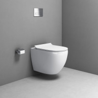 Aqualine CARLO závesná WC misa, Vortex Rimless, 36x53cm, biela PRX.101.851