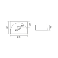 Aqualine RUBIC keramické umývadlo 34x25cm, biela NP452