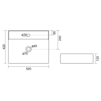 Aqualine CALLIS keramické umývadlo na dosku 52x42cm, biela NP372