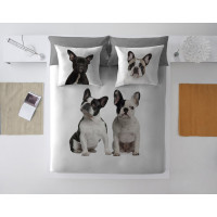 Posteľné obliečky z bavlneného saténu BULDOCI - biele - 160x200 cm