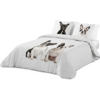 Posteľné obliečky z bavlneného saténu BULDOCI - biele - 160x200 cm