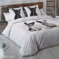 Posteľné obliečky z bavlneného saténu BULDOCI - biele - 160x200 cm