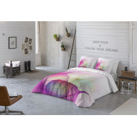 Posteľné obliečky z bavlneného saténu FAREBNÉ LISTY - šedé / biele - 160x200 cm