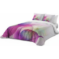 Posteľné obliečky z bavlneného saténu FAREBNÉ LISTY - šedé / biele - 160x200 cm