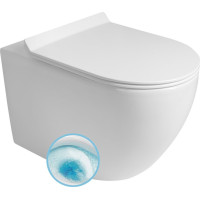 Aqualine CARLO závesná WC misa, Vortex Rimless, 36x53cm, biela PRX.101.851