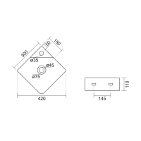 Aqualine NEXA keramické umývadlo rohové 30x30cm, biela NP436