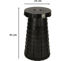 Skladacia kempingová stolička - čierna