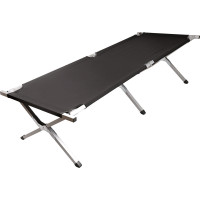 Skladacia turistická posteľ LUARO XXL - 150 kg - čierna