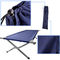 Skladacia turistická posteľ LUARO XXL - 150 kg - modrá