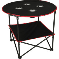 Cestovný skladací stolík 72 cm s krytom - čierny