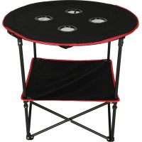 Cestovný skladací stolík 72 cm s krytom - čierny