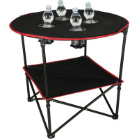 Cestovný skladací stolík 72 cm s krytom - čierny