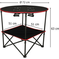 Cestovný skladací stolík 72 cm s krytom - čierny
