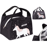 Termoizolačná taška na jedlo - čierna - Jednorožec