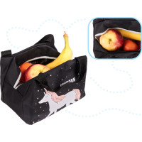 Termoizolačná taška na jedlo - čierna - Jednorožec