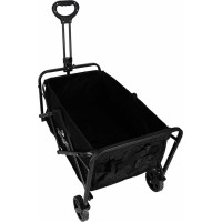 Skladací plážový prepravný vozík LUARO - čierny