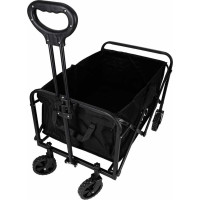 Skladací plážový prepravný vozík LUARO - čierny