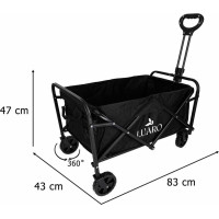 Skladací plážový prepravný vozík LUARO - čierny