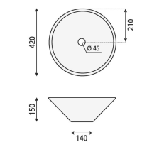 Aqualine COMILLAS keramické umývadlo na dosku, 42x15 cm, biela BH7012