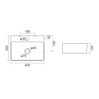 Aqualine MERCY keramické umývadlo 40x30cm, biela NP422