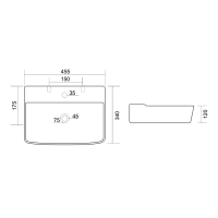 Aqualine CRISTY keramické umývadlo 45x34cm, biela NP381