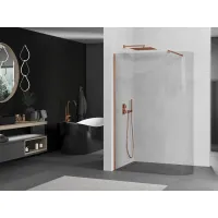 Sprchová zástena KIOTO 150 cm - zaguľatená - číra/rose gold