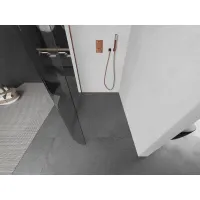 Sprchová zástena KIOTO 150 cm - zaguľatená - číra/rose gold