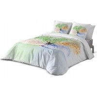 Posteľné obliečky z bavlneného saténu MAGIC TREE - biele - 160x200 cm