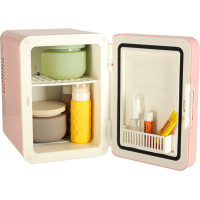 Cestovná elektrická mini chladnička do auta 2v1 4L - ružová