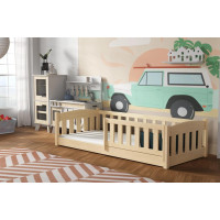 Detská Montessori posteľ z masívu borovice BEN - 200x90 cm - PRÍRODNÁ BOROVICA