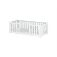 Detská Montessori posteľ z masívu borovice FERDA - 200x90 cm - BIELA